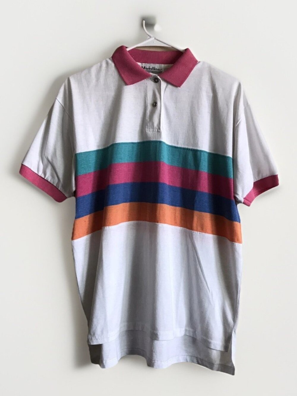 Vintage‎ Colorblock Polo Shirt Striped Golfcore Retro Boxy Fit